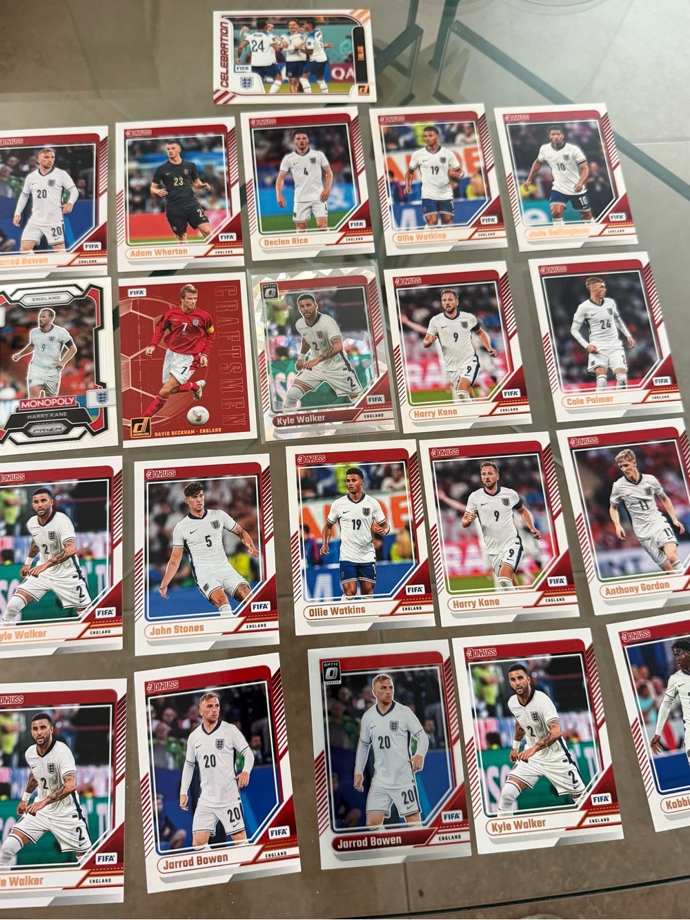21 England National Team soccer card lot FIFA World Cup Monopoly Donruss